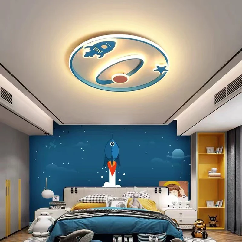 

Rocket ceiling lights for children room decor planet ceiling lamps dimmable led lights for kids room baby boy bedroom lustre pla