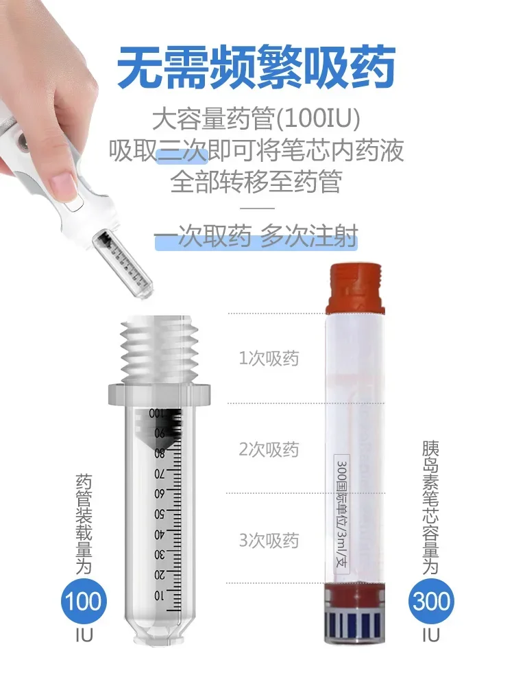 Needle free insulin injection pen, near painless needle free syringe, blood glucose injection booster