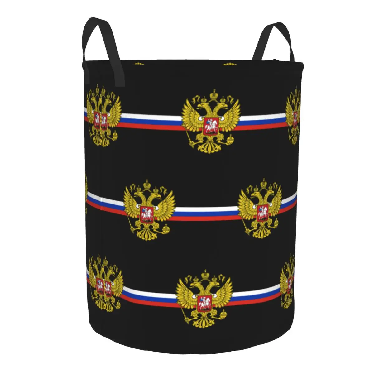 Coat Of Arms Of Russia Laundry Basket Foldable Large Capacity Clothes Storage Bin Russian Flag Baby Hamper