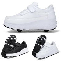 Patines con ruedas intermitentes a la moda, zapatillas con ruedas de alta calidad para niños y niñas, talla 27-43