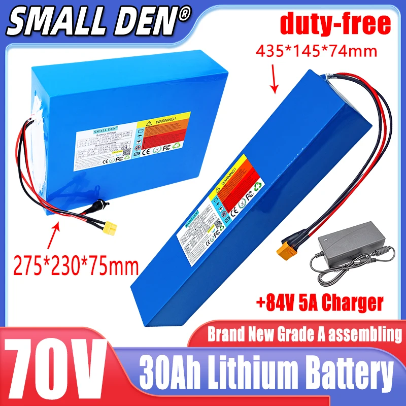 72V 30AH 20S6P 21700 lithium battery pack A-level battery with long battery life 50A BMS 3000W high-power battery+84V 5A charger