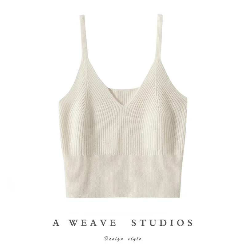 Women's Classic Cashmere Tank Top 100% Breathable Casual Sexy Versatile Fashionable Top for All Seasons