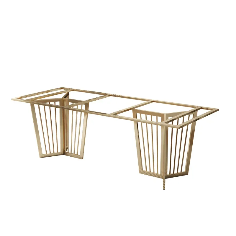 

New stainless steel foot table leg bracket marble rock slab foot large plate metal frame office table leg