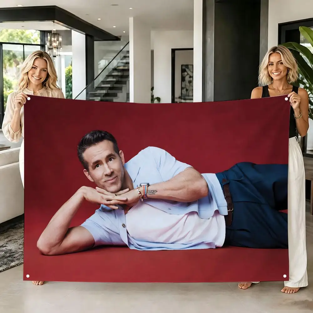 Movie Star R-Ryan Reynolds Flags Tapestry Creative Pattern Photo Living Room Wall Art Party Outdoor Decor