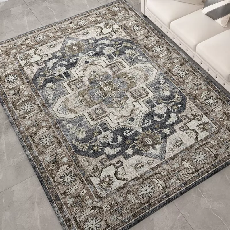Large Area Rugs for Living Room Vintage Distressed Persian Floor Mat Bedroom Carpet Machine-washable Non-slip Rug Home Decorate