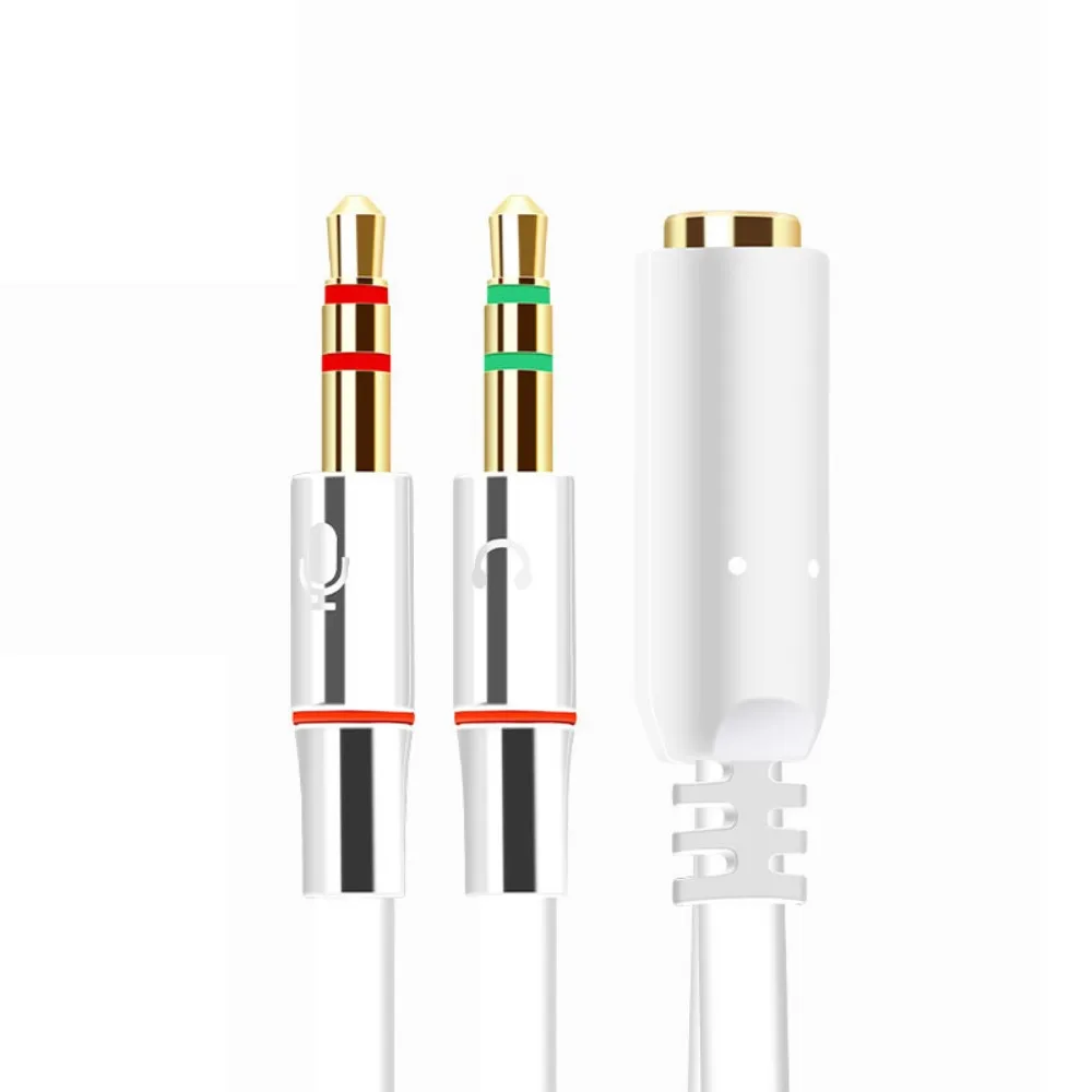 2 in 1 2 in 1 Audio Cable Converter 3.5mm Audio Splitter Cable Stereo Adapter Headphone Adapter Cable for Headset/Computer/Phone
