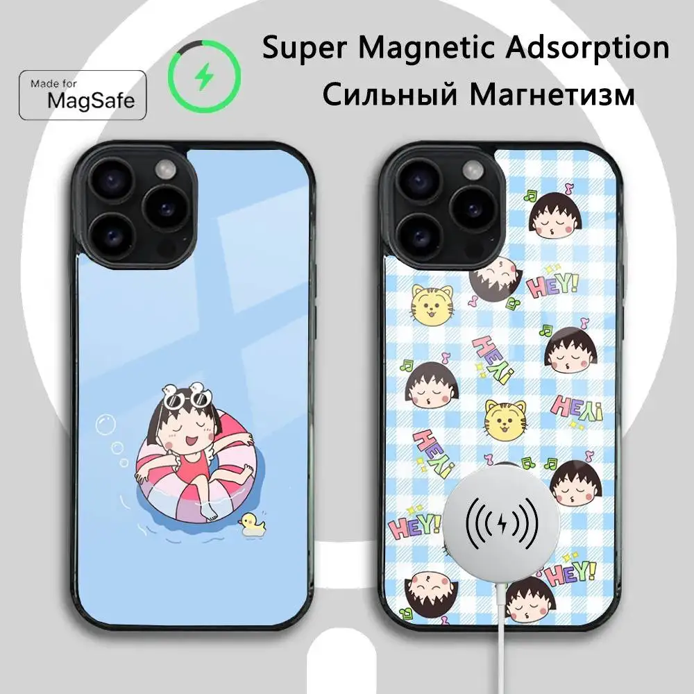 

M-Maruko Comics ChanS Phone Case For iPhone 16 15 14 13 12 11 Plus,Pro,Max Mini Magsafe Magnetic Wireless Charging