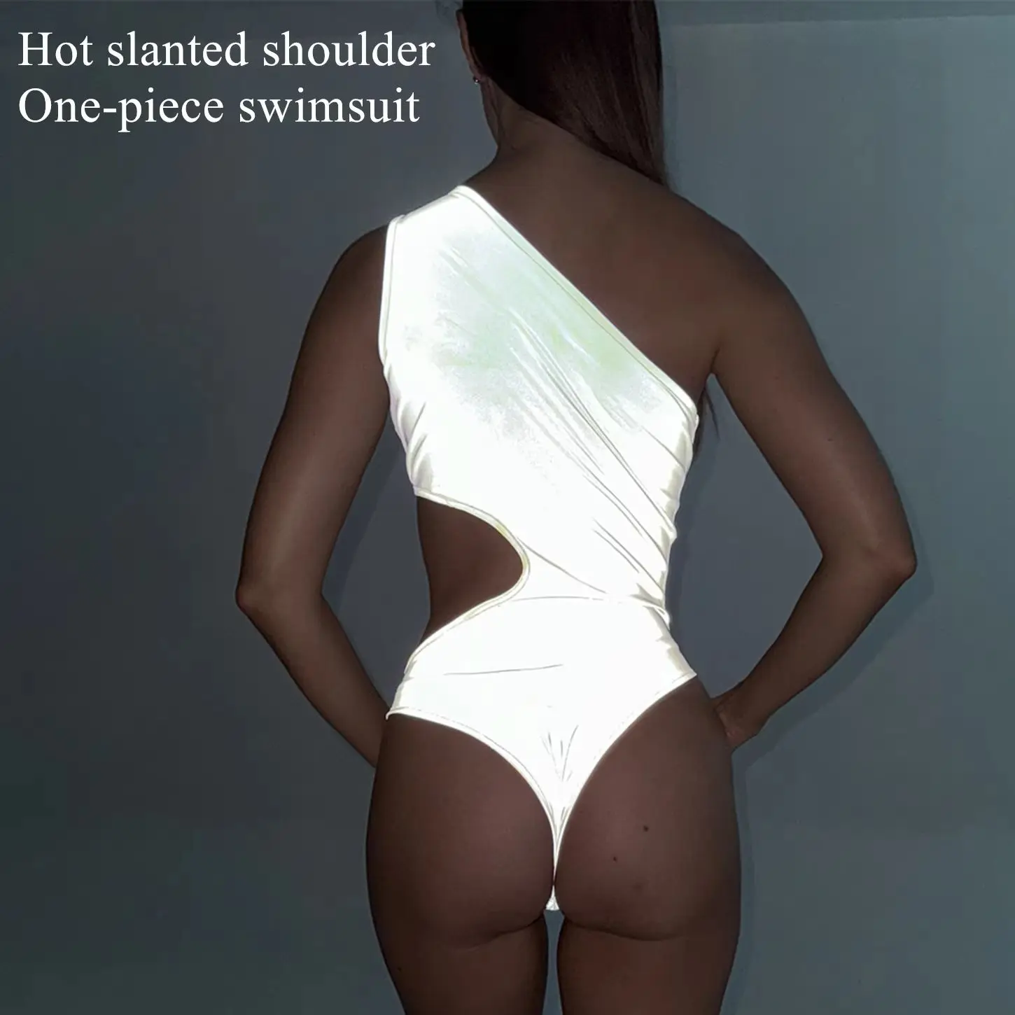 

Swimwear Woman Summer 2025 Sexy Beach Clothing One Piece Reflective Bikinis Sets Women Night Club Pole Dance Stage Fitness Suits