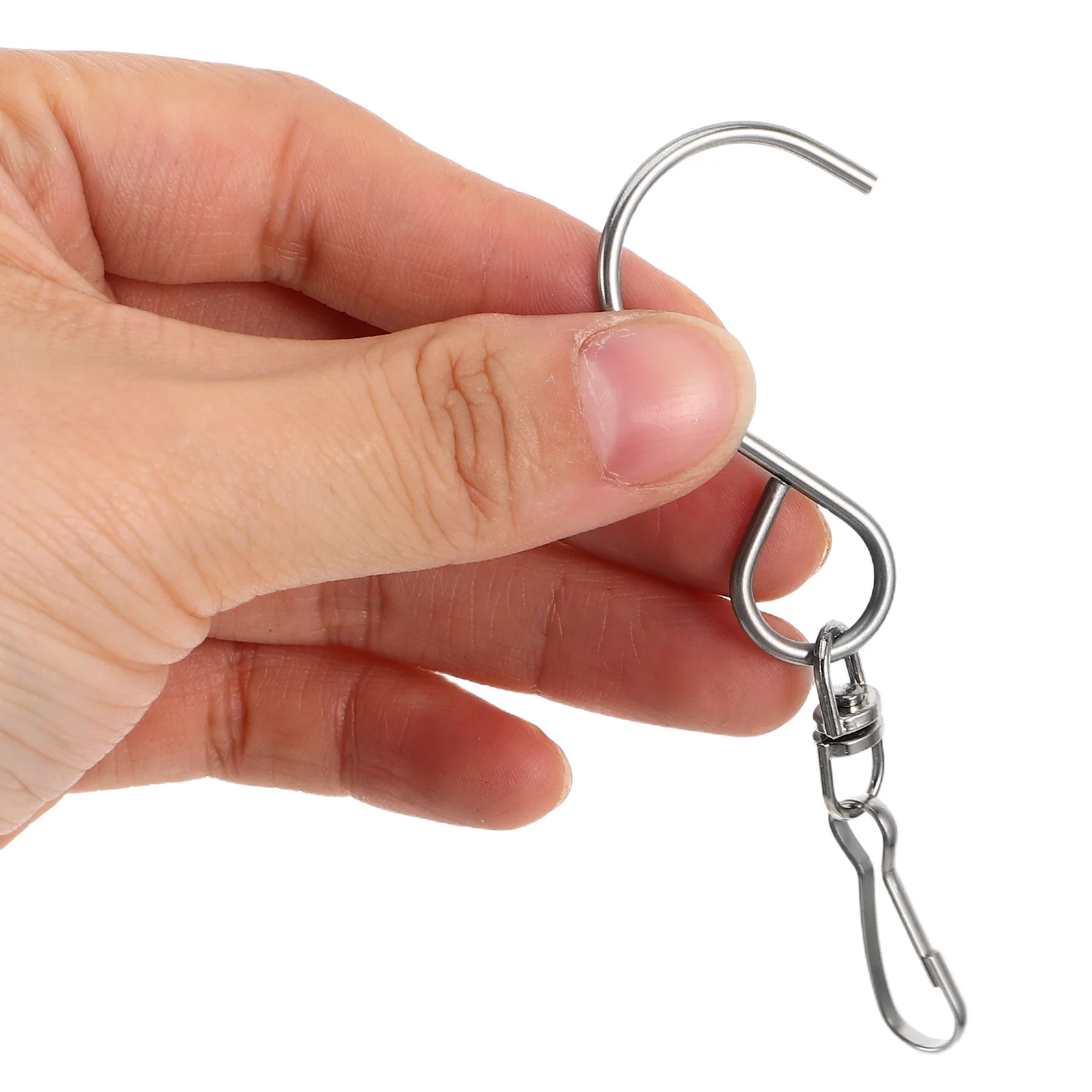 

10 Pcs Hook Rotating Wind Chime Metal Spinners Hanging Coat Hanger Hooks for Chimes Silver Garden Lanterns Hummingbird Feeder