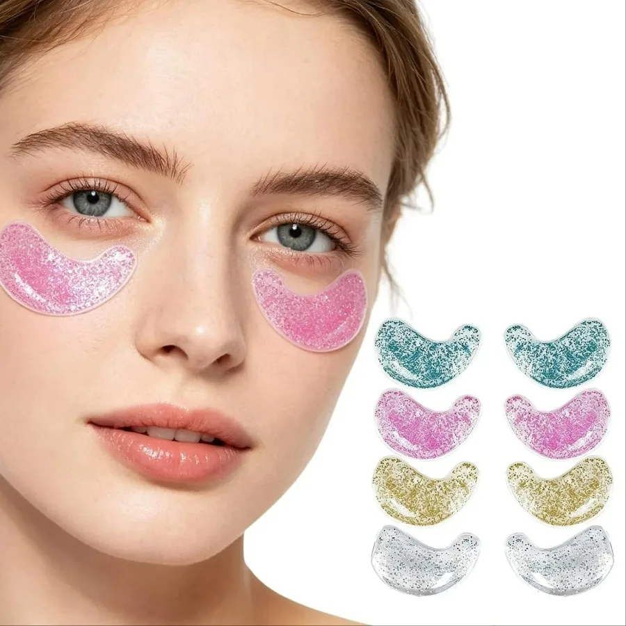 2 Stück Wiederverwendbare Heiß-Kalt-Gel-Augenpads, Kühl- und Wärmepflaster für die Augenpartie, Tragbares Augenpflegewerkzeug für die Nachtruoutine