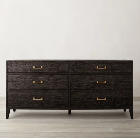

American country solid wood chest black bedroom locker living room six pumping storage cabinet French retro nine chest cabinet