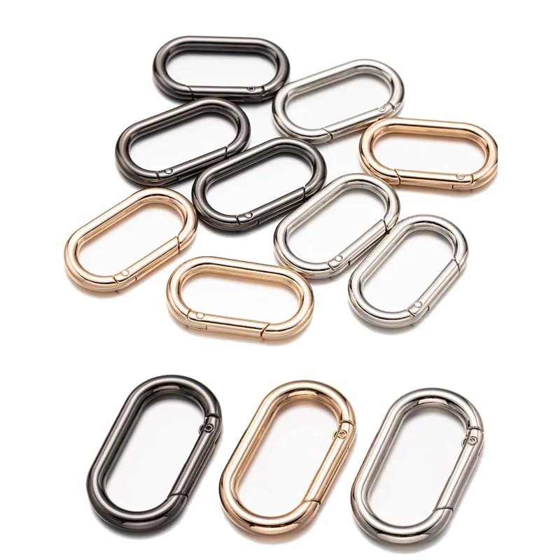 5Pcs/Lot Metal Oval Carabiner Clasp Clip Snap Hook Spring Openable Keyring DIY Pendant Connector Dog Chain Buckle Bag Carabiner