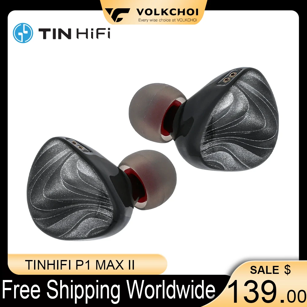 

TINHIFI P1 MAX II In-ear Earphones, New-Generation 14.2MM Planar Magnetic Drive HiFi Wired Earphones, for Audiophiles Musicians