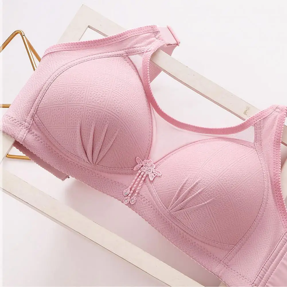 

Middle-aged Women's Adjustable Strap Plus Size Solid Color Wireless Good Shock-proof Sports Daily Women's Bra