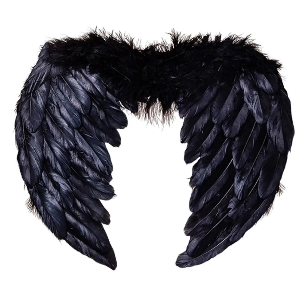 Children Adult Angel Wings Devil White Black Feather Wings Fallen Angel Cosplay Little Wings Halloween Birthday Party Costume