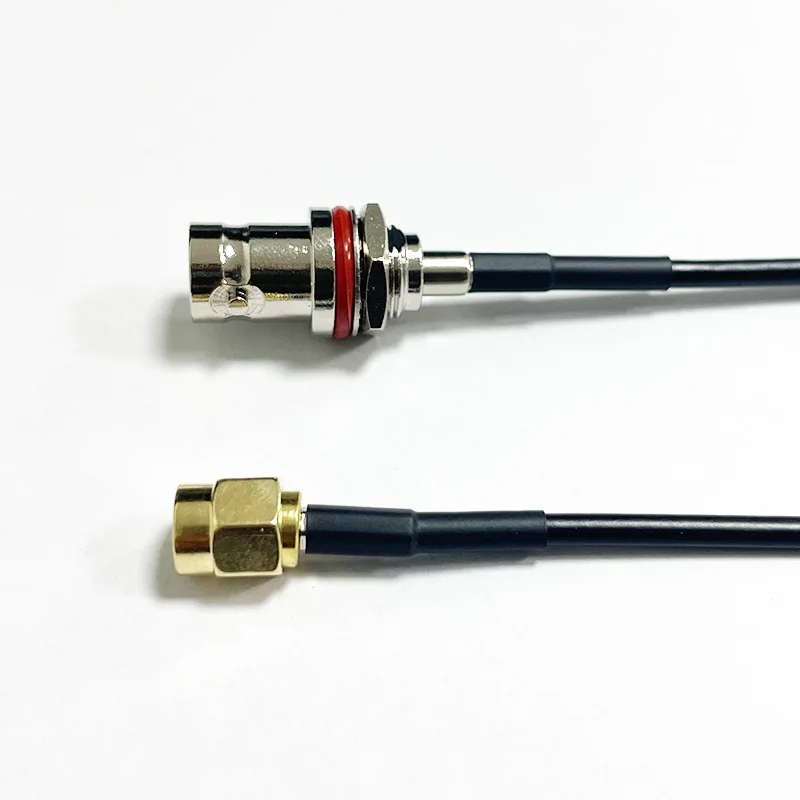 RG174 Jumper Coaxial Cable with BNC to SMA Female Small SM Bulkhead Adapter