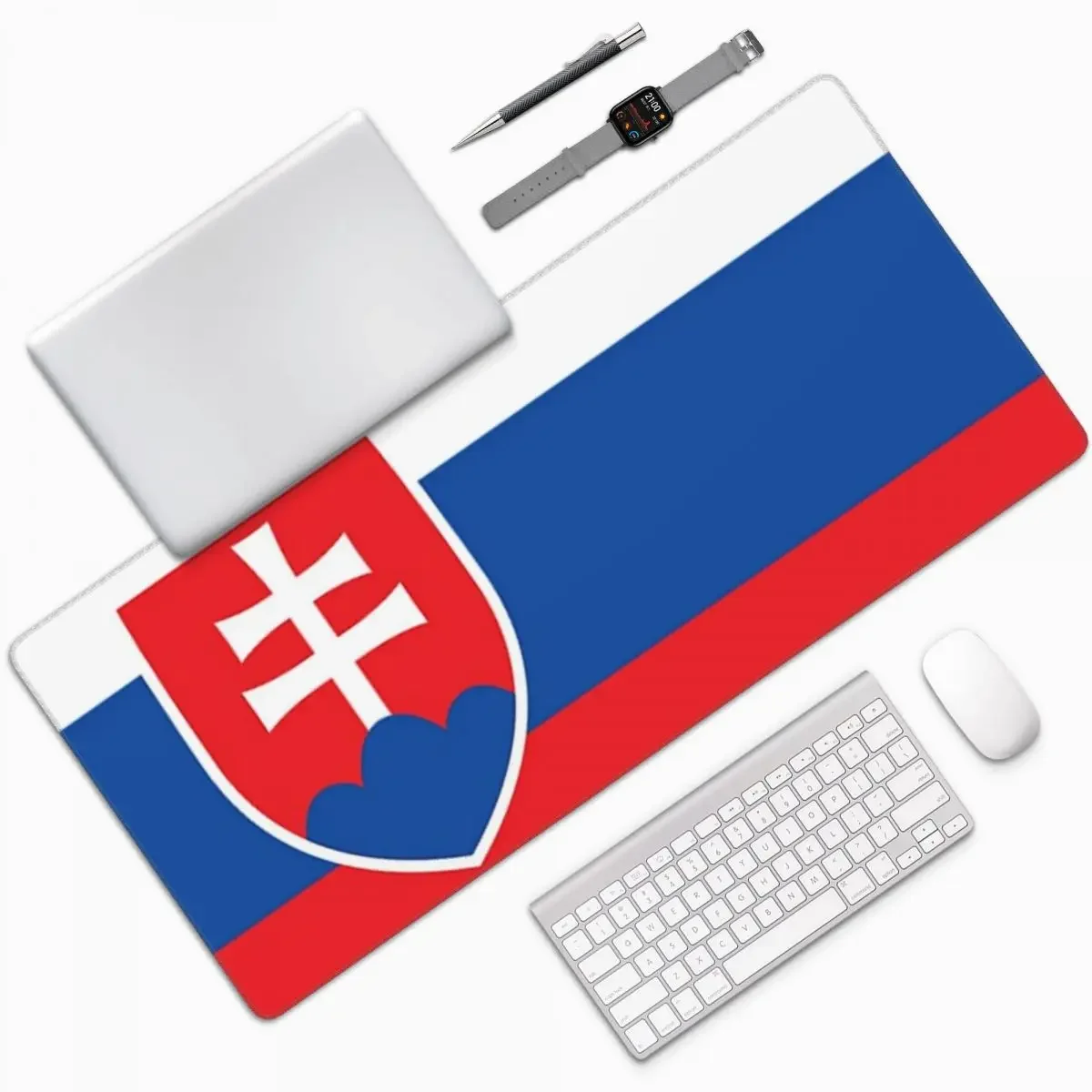 

Slovakia Flag Large Mouse Pad Computer Keyboard Mouse Mat Gaming PC Laptop Desk Mat Office Accessories Table Mats