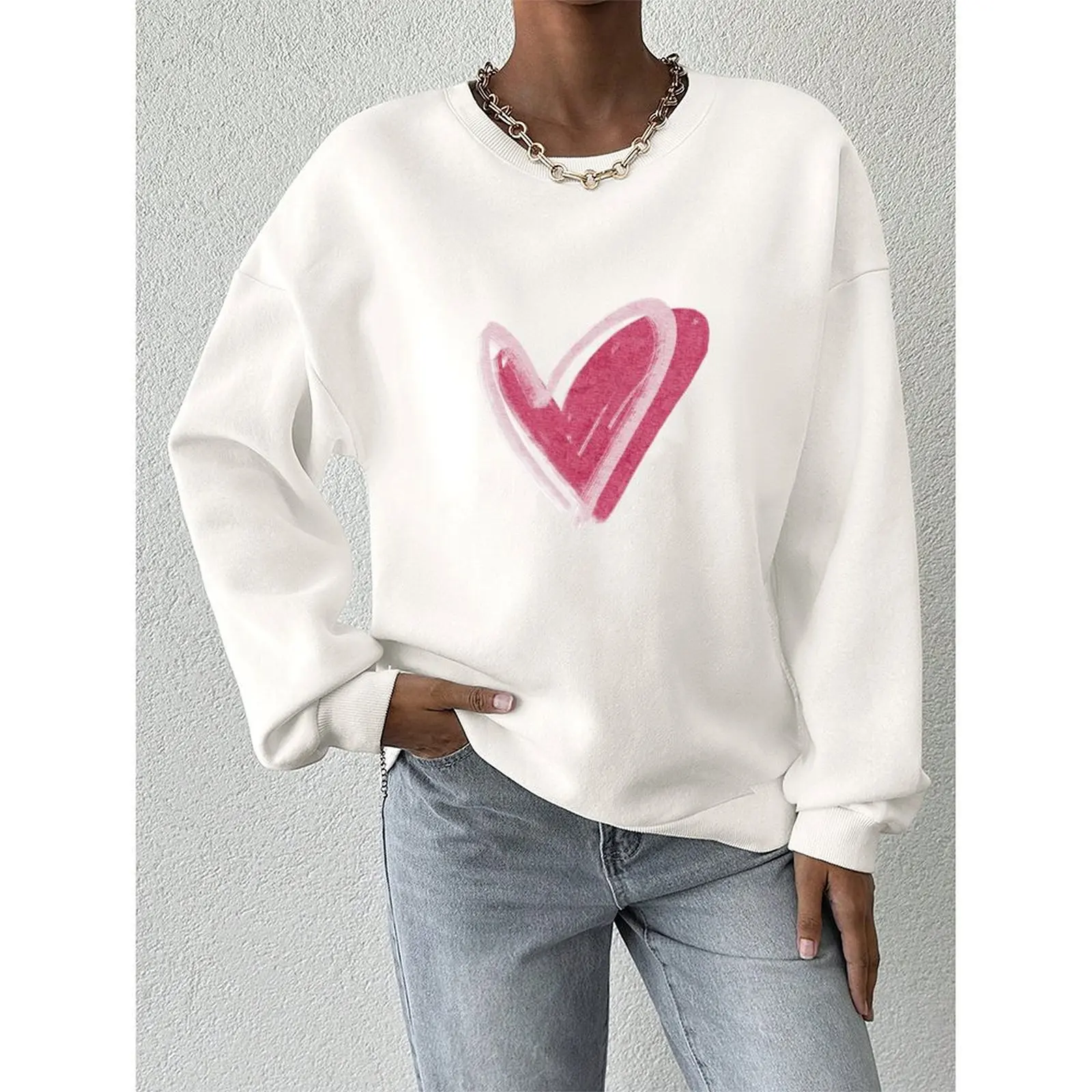 الخريف أزياء النساء الملابس لطيف عارضة ارتداء جولة الرقبة العلامة التجارية الجديدة البند البوليستر النسيج طباعة نمط الملابس العادية طول #4