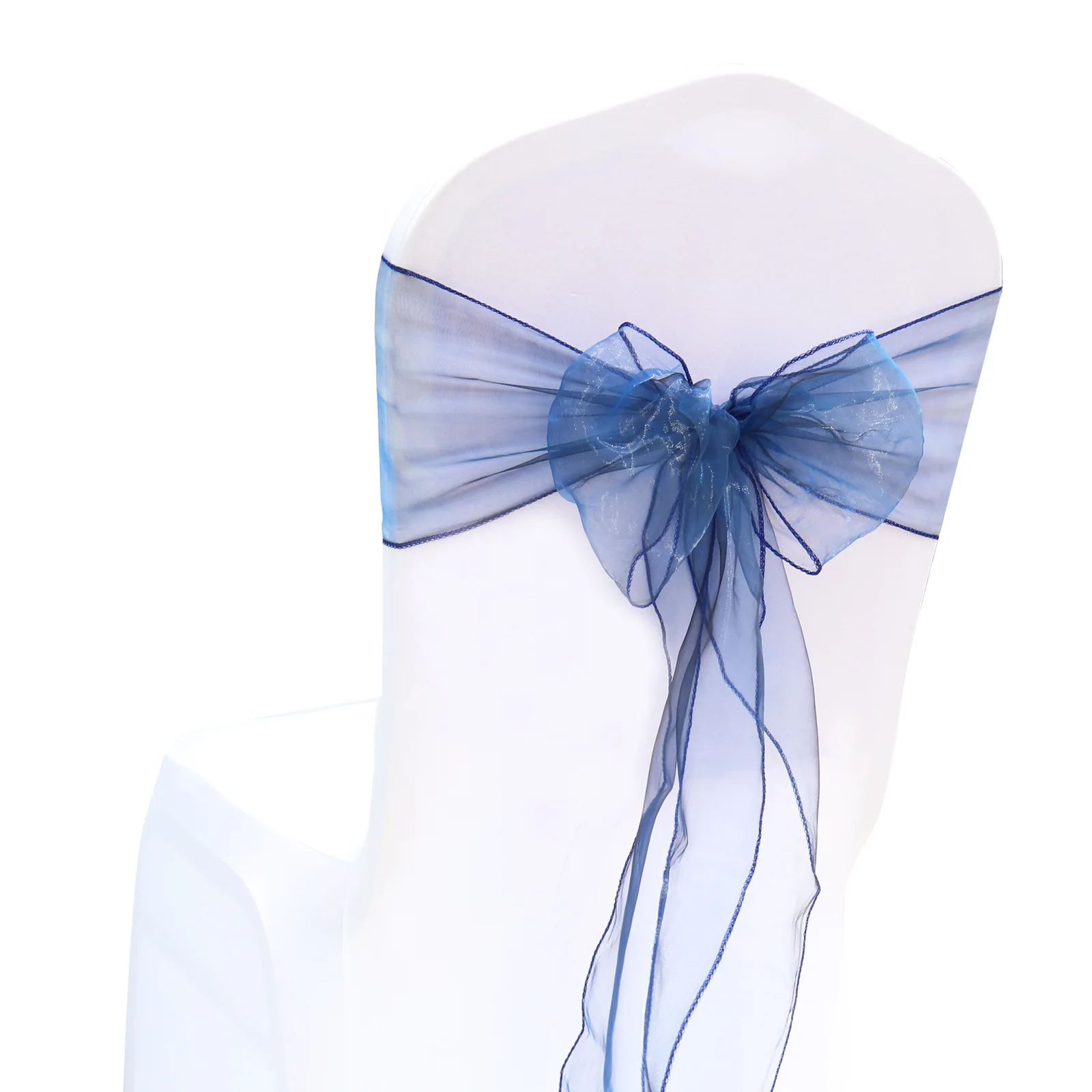 Wholesale 10pcs Organza Banquet Chair Sashes Bows Ties for Weddings Party Decoration Events Supplies Chair Cover sash Decoration