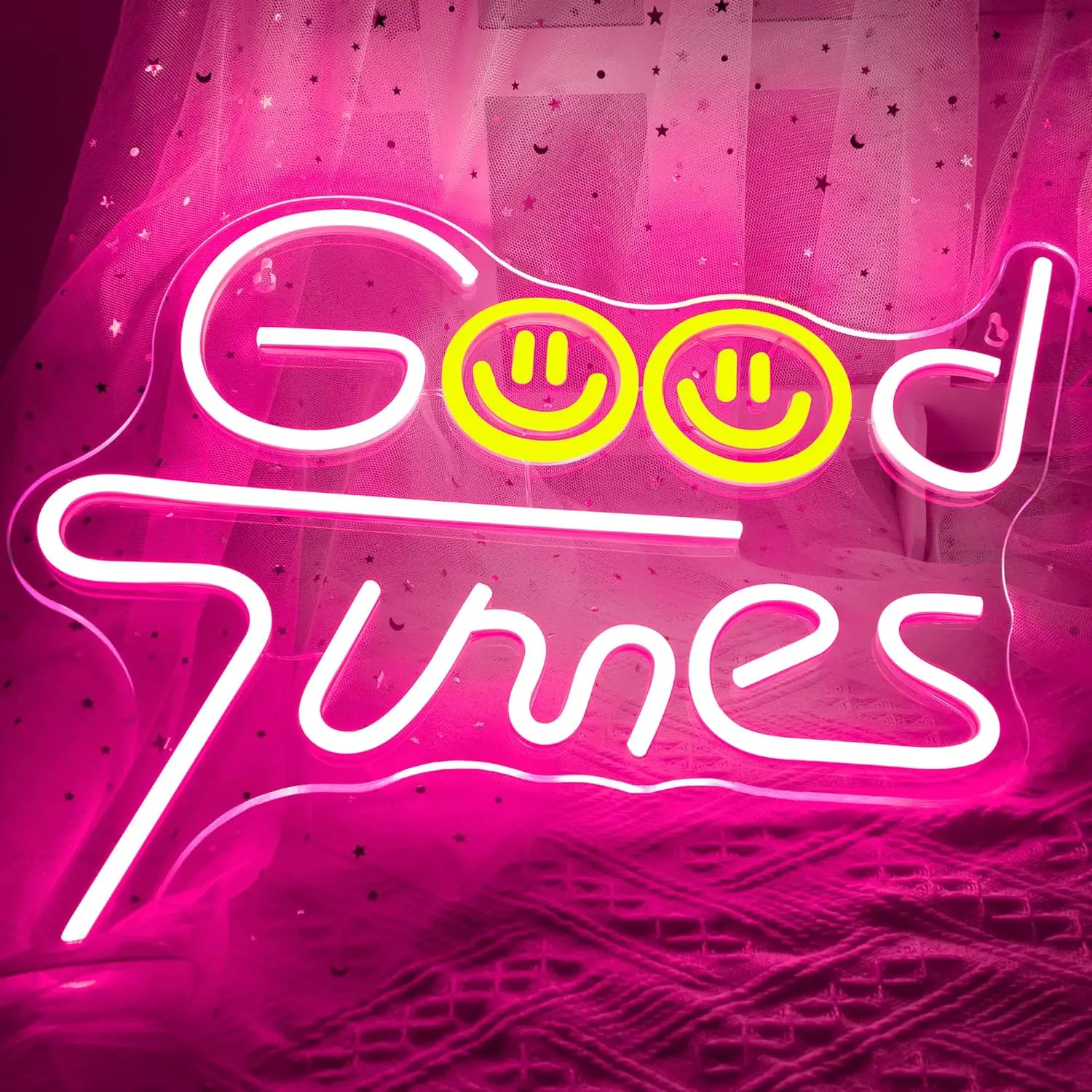 

Good Times Neon Light Sign Dimmable Aesthetics Neon Sign For Wall Room Party Shop Bar Club Decor Birthday Valentines'Day Gift