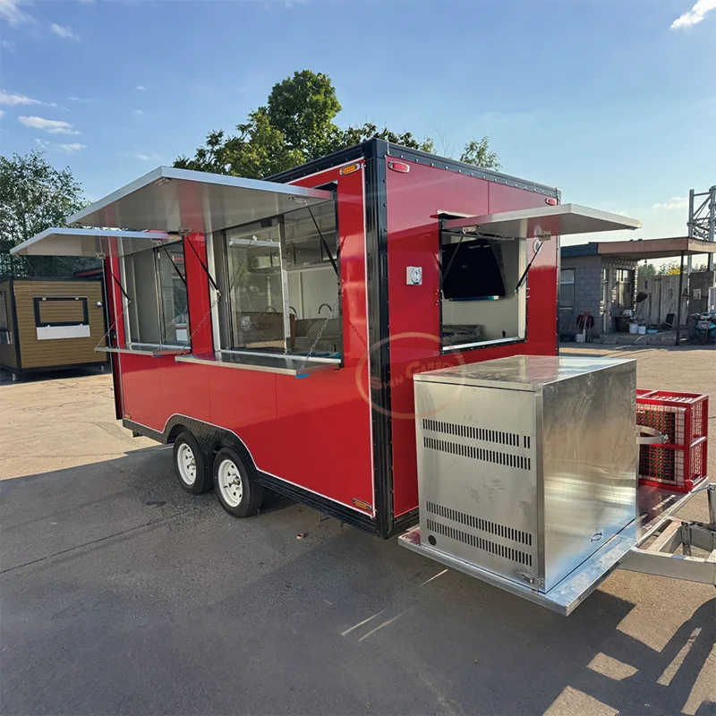 

Full Equipped Mobile Kitchen Food Trailer Mobile Food Kitchen Street Van Trailer Hot Food Cart Catering Trailer
