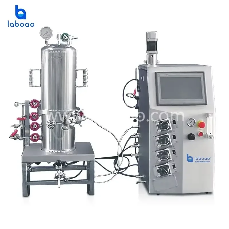 for LABOAO Lab Desktop In Situ Sterilized Glass Fermenter High Borosilicate Glass Fermentation Vessel