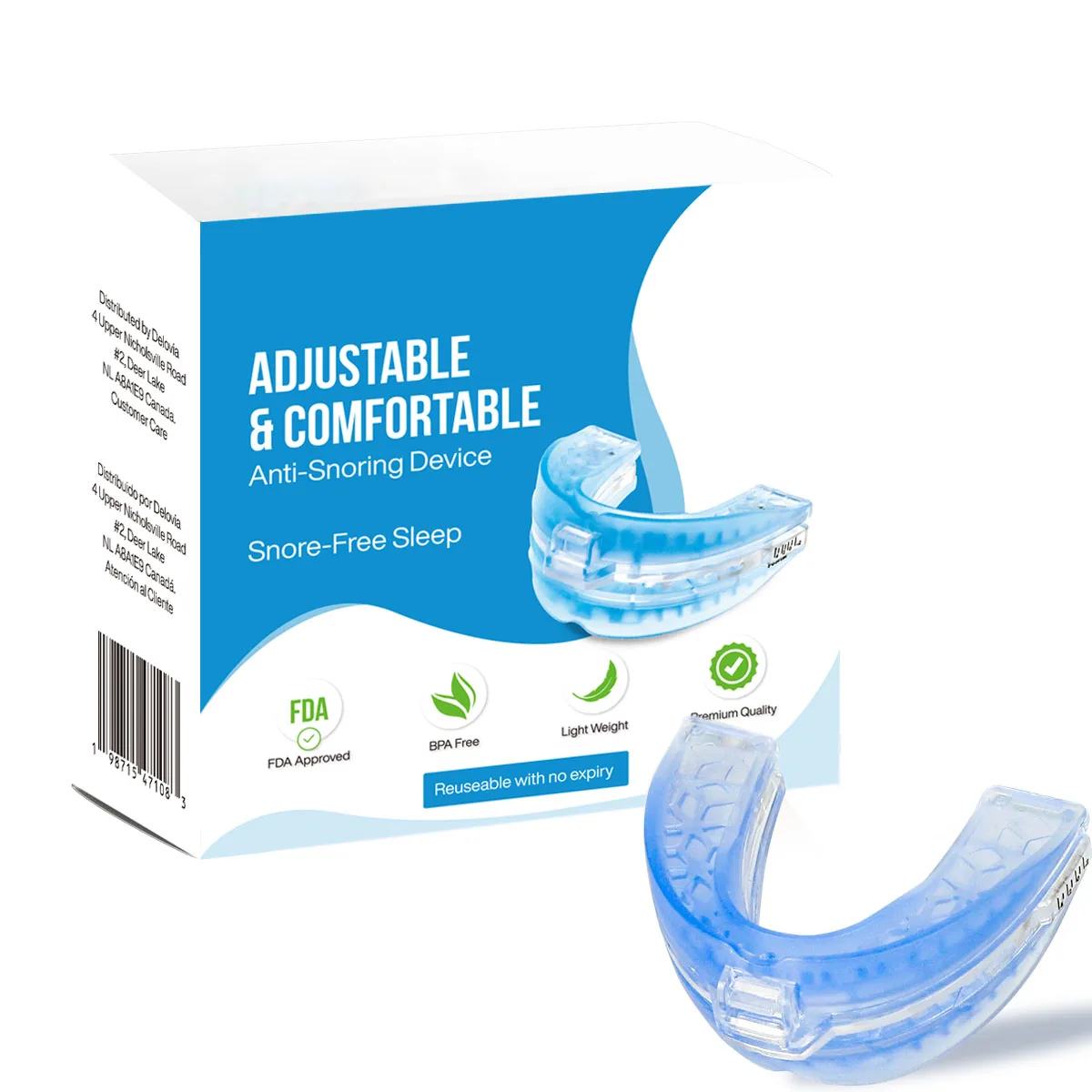 

2025 New Adjustable Anti-Snoring Mouth Guard Anti Snore Mouthpiece Snoring Solution Reusable Mouth Guard for Reducing Snoring