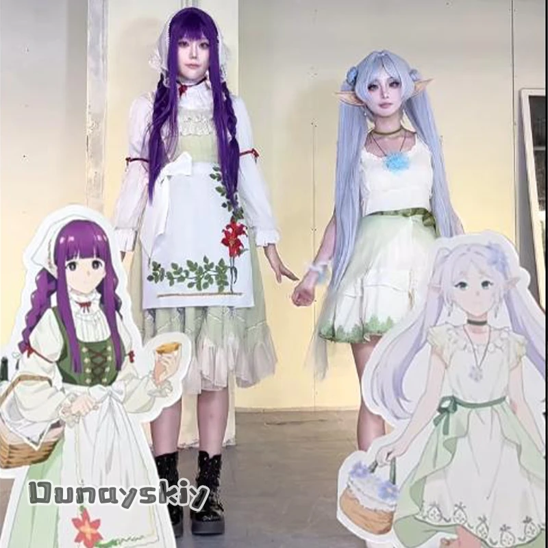 【Dream ZS】Frieren/Fern Cosplay Anime Além do Viagem Final Traje Feminino Vestido de Bruxa Brinco Acessório para Halloween