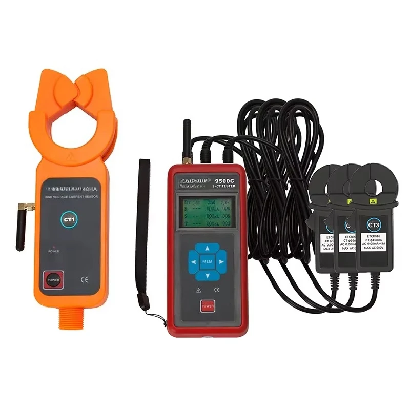 Xtester-ETCR9500C-008 Anti-interference Three-Channel Wireless HV Transformation Ratio Tester 0.0A-800A IP55 Protection High