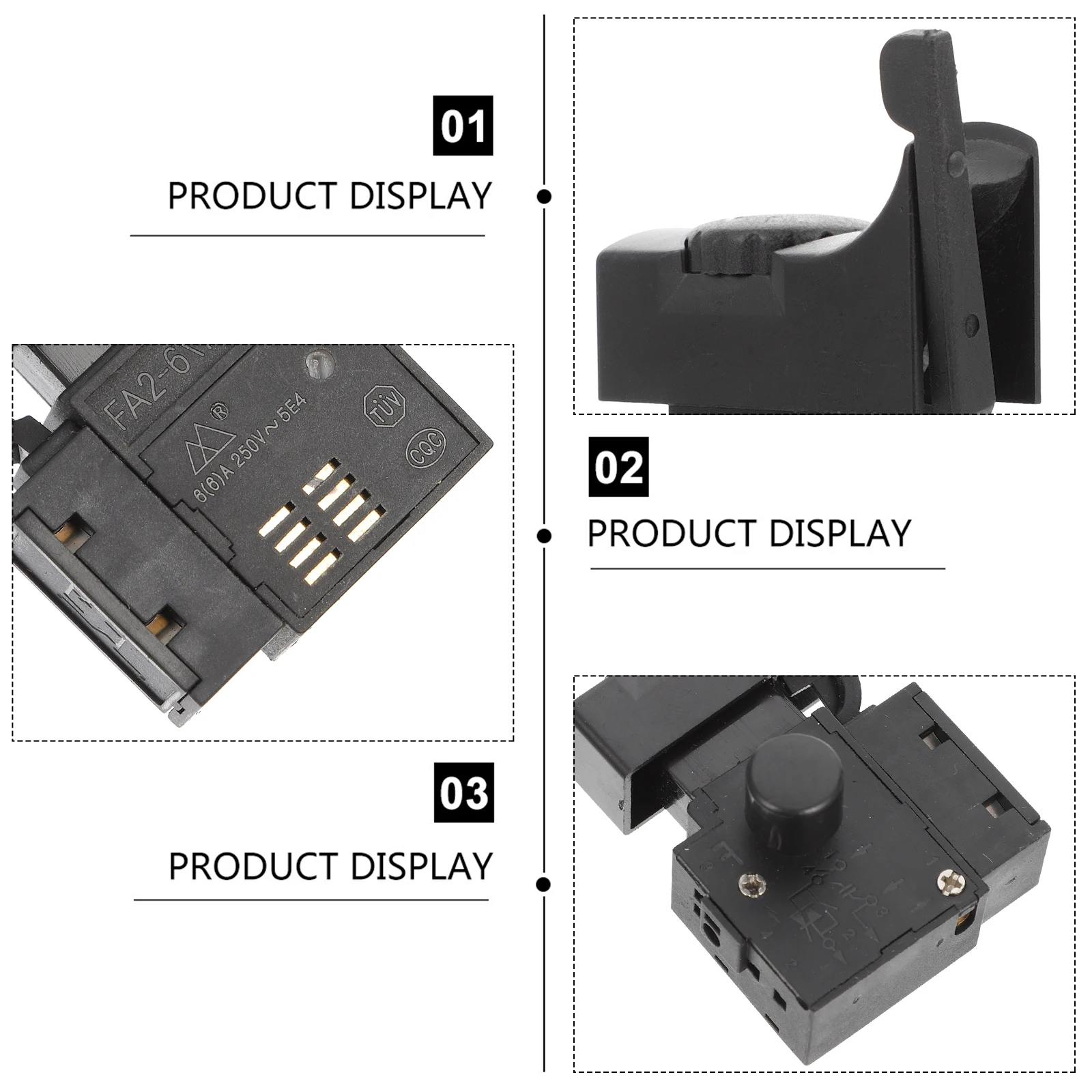 

Adjustable Speed Control Switch Accessories for Electric Hand Drill Trigger Replacement Parts Black Electromagnetic Safety Lock