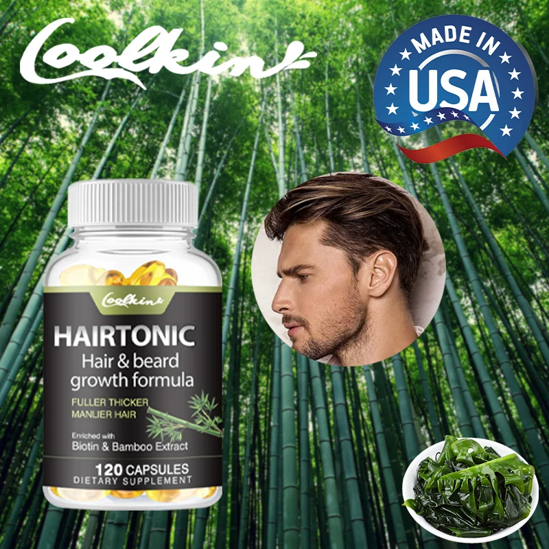 

Men's Hair Growth Supplement - Promotes Beard Growth, Nourishes Hair Roots, Suitable for Skin and Nails