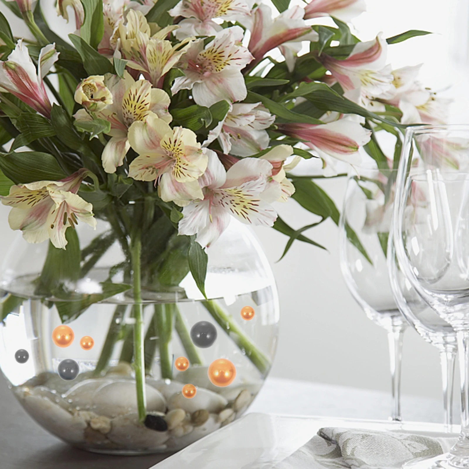 

500pcs Floating Pearl Beads Vase Decoration Centerpieces DIY Craft Filler Lightweight Stylish Design Sufficient Quantity