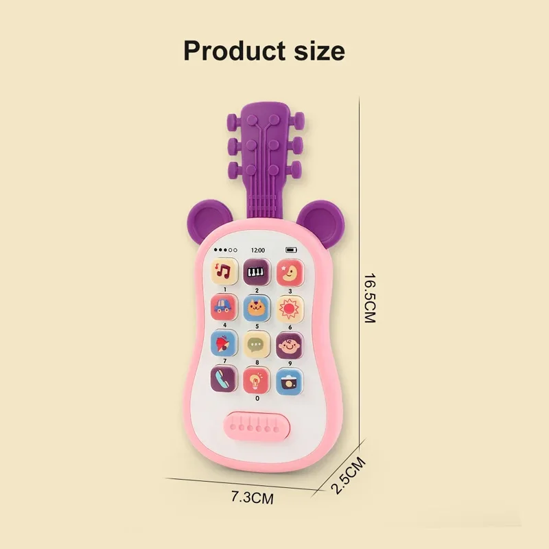 Giocattoli Educativi per Neonati, Telefono a Forma di Chitarra, Giocattoli Sonori Multifunzionali, Telefoni Musicali Analogici, Macchina per Raccontare Storie per Bambini