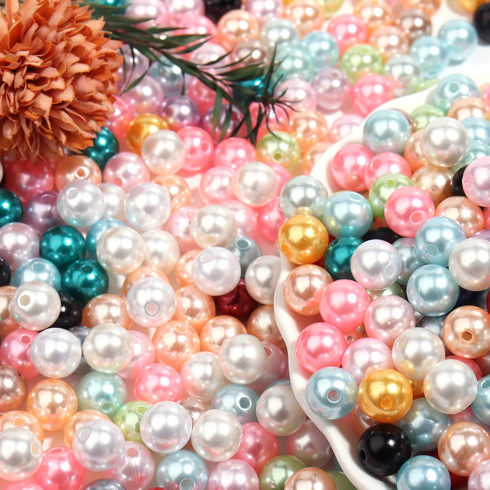 3/4/5/6/8/10/12/14/16/18/20mm ABS Imitation Pearl Beads Spacer Beads For DIY Jewelry Bracelet Necklace Needlework Accessories