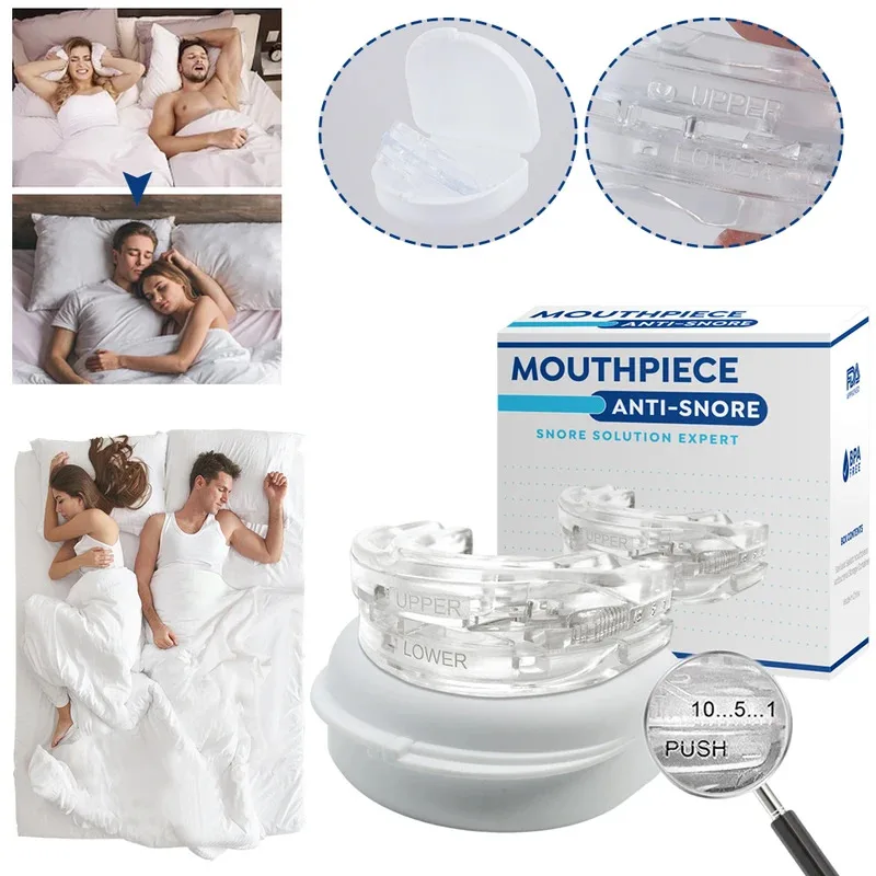 Anti-Snoring Mouth Guard, Adjustable Mouthpiece - Night Time Teeth Mouthguard & Sleeping Bite Guard for Bruxism and Stop Snoring