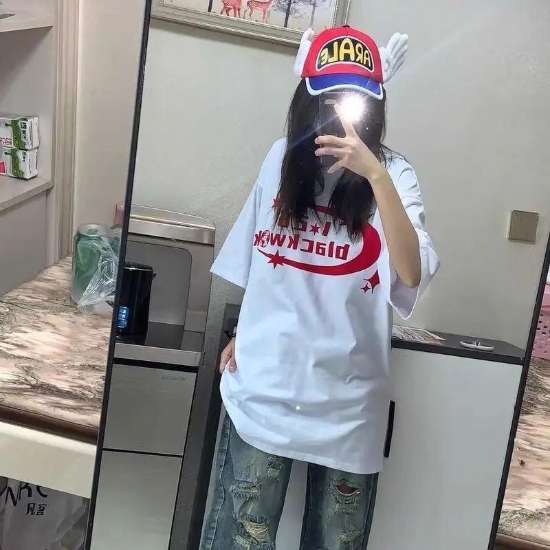 تي شيرتات قصيرة الأكمام للسيدات على الطراز القوطي الشرير ملابس الشارع Y2K ريترو كاواي جمالية قطع علوية قصيرة غير رسمية مريحة موضة الصيف