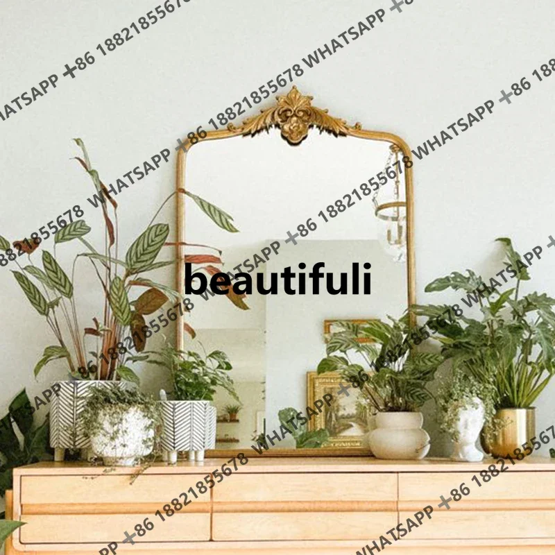 French master bedroom dresser mirror bathroom washstand bathroom light luxury makeup mirror