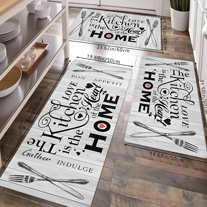 

Alphabet Printed Kitchen Carpet Soft Washable Floor Rug for Kitchen Bedroom Dining Room Decor Comfortable Home Textile