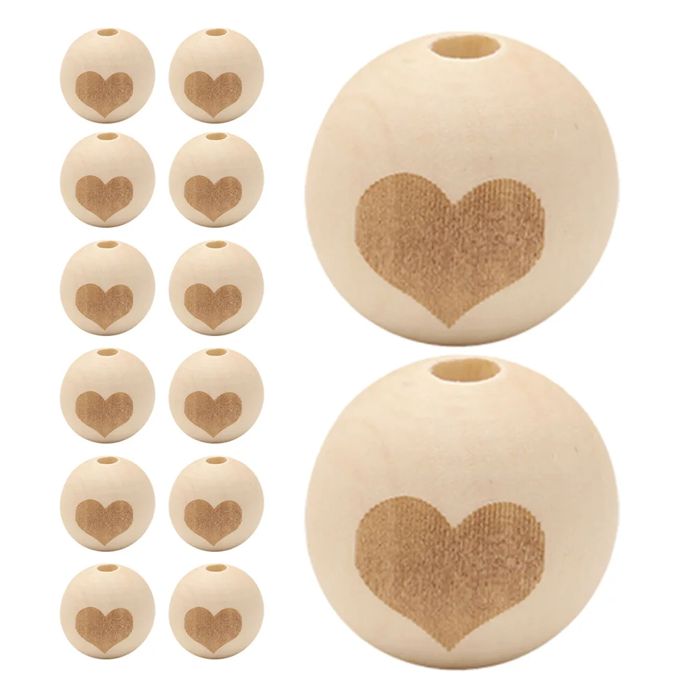

50Pcs Wood Beads DIY Handmade Accessories Durable Beads for Jewelry Pendant Crafting DIY Loose Bead Accessories