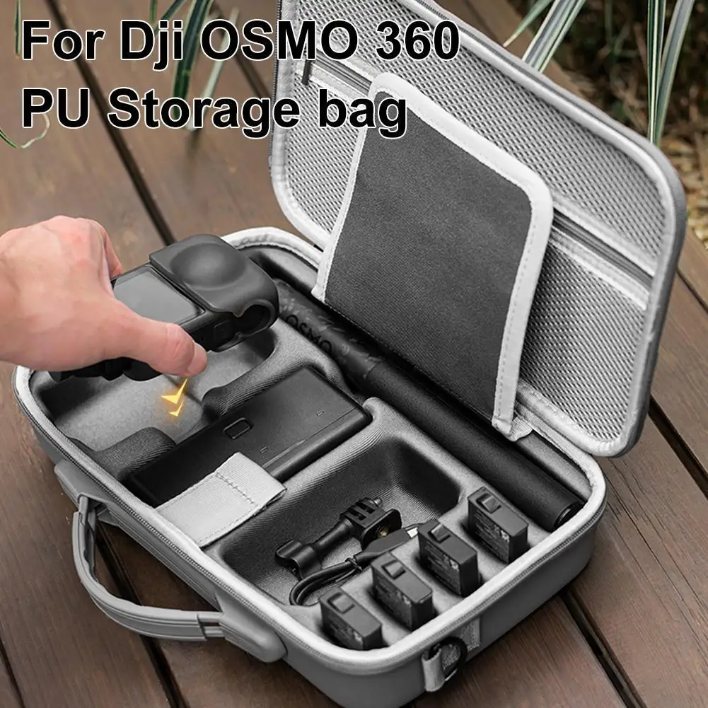 حقيبة حمل جلدية محمولة من البولي يوريثان لملحقات dji Osmo 360 حقيبة سفر مع حزام كتف مقاوم للماء ومقاوم للرطوبة Sto H0M1 #1
