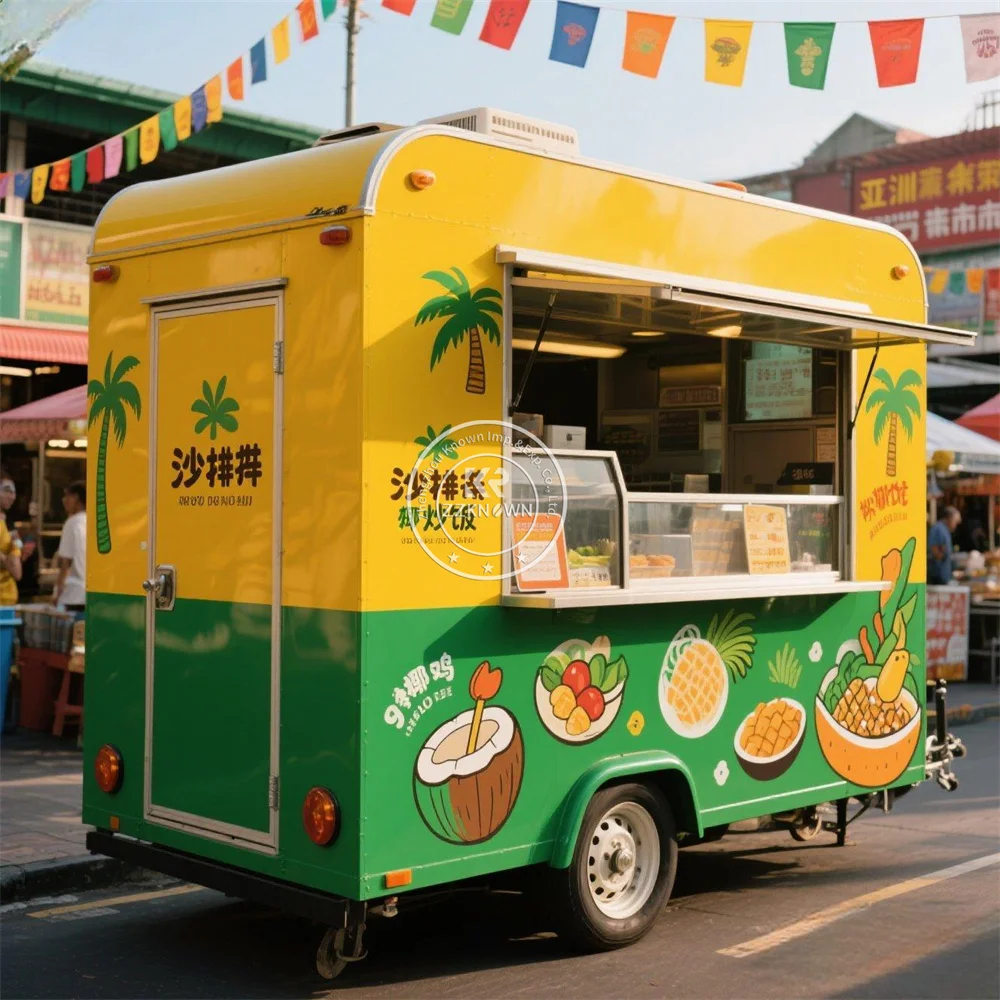 

Customized Outdoor Coffee Bar Food Truck Mobile Hot Dog Taco Pizza Ice Cream Cart Fast Food Truck Trailer With Full Kitchen