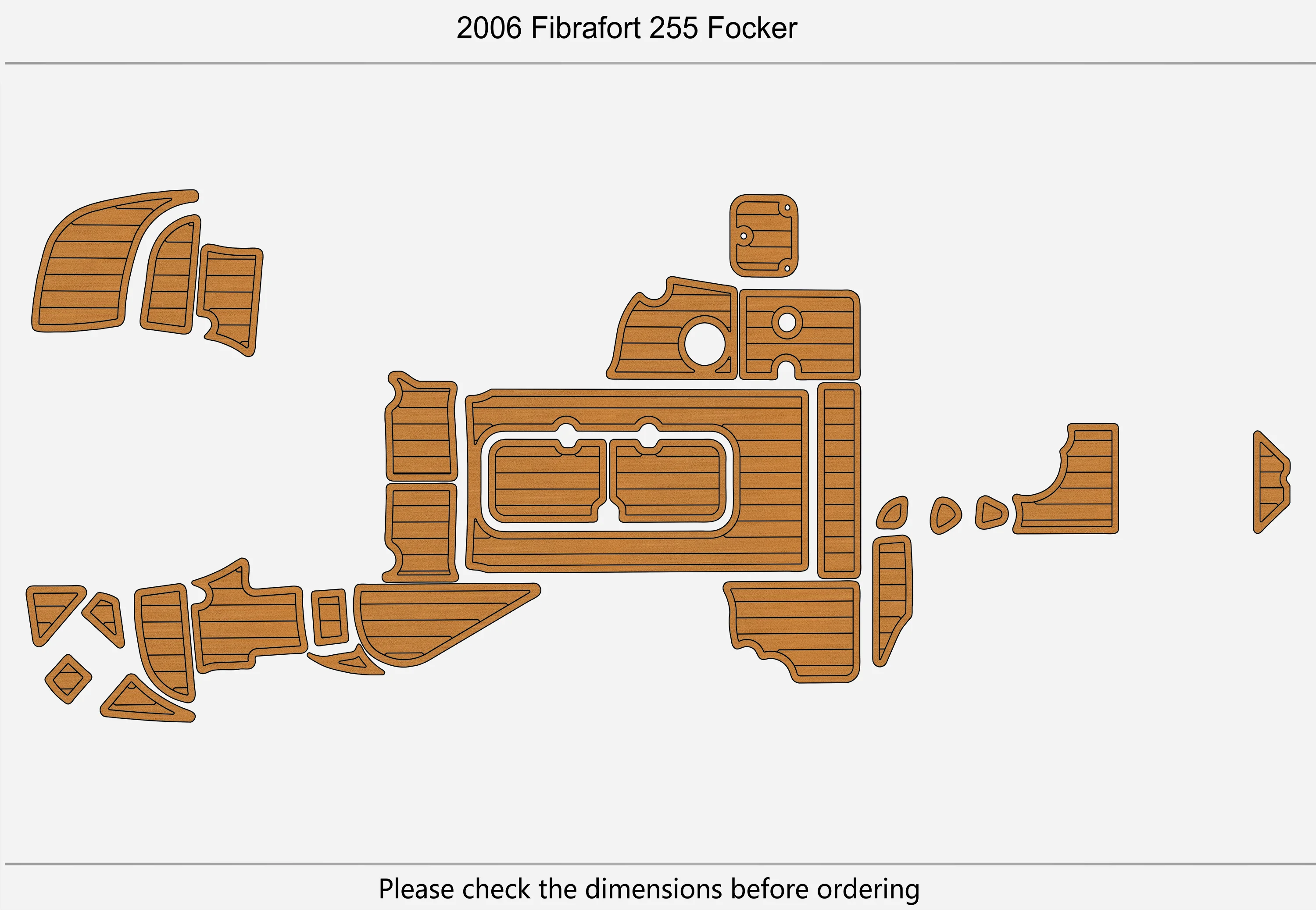 Anti-Skid EVA Faux Teak Self-Adhesive 6mm Boat Decking Pad for 2006 Fibrafort 255 Focker Cockpit Durable Marine Flooring