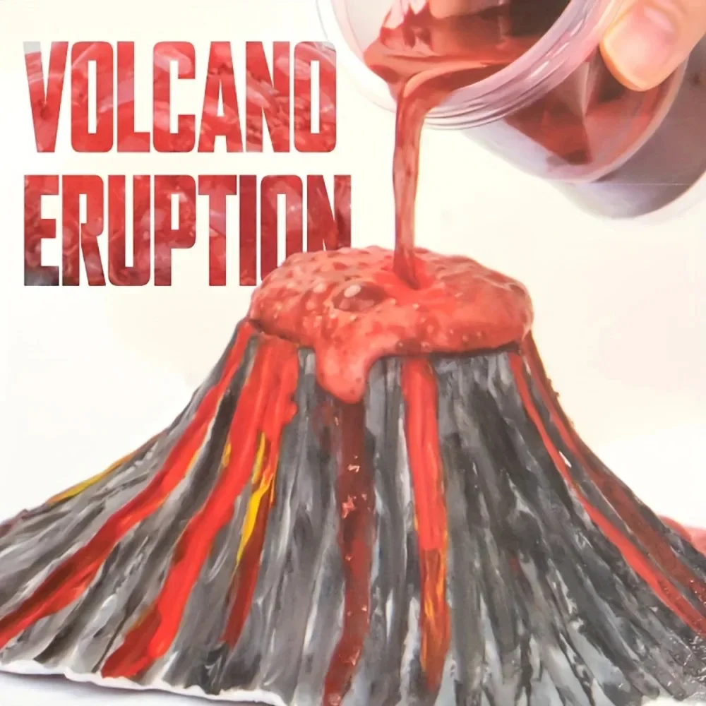 -مجموعة تجربة ثوران البركان الإبداعي مجموعة تلوين اللوحة DIY لعبة العلوم الشعبية للأطفال ، هدايا عيد الميلاد للبنين والبنات