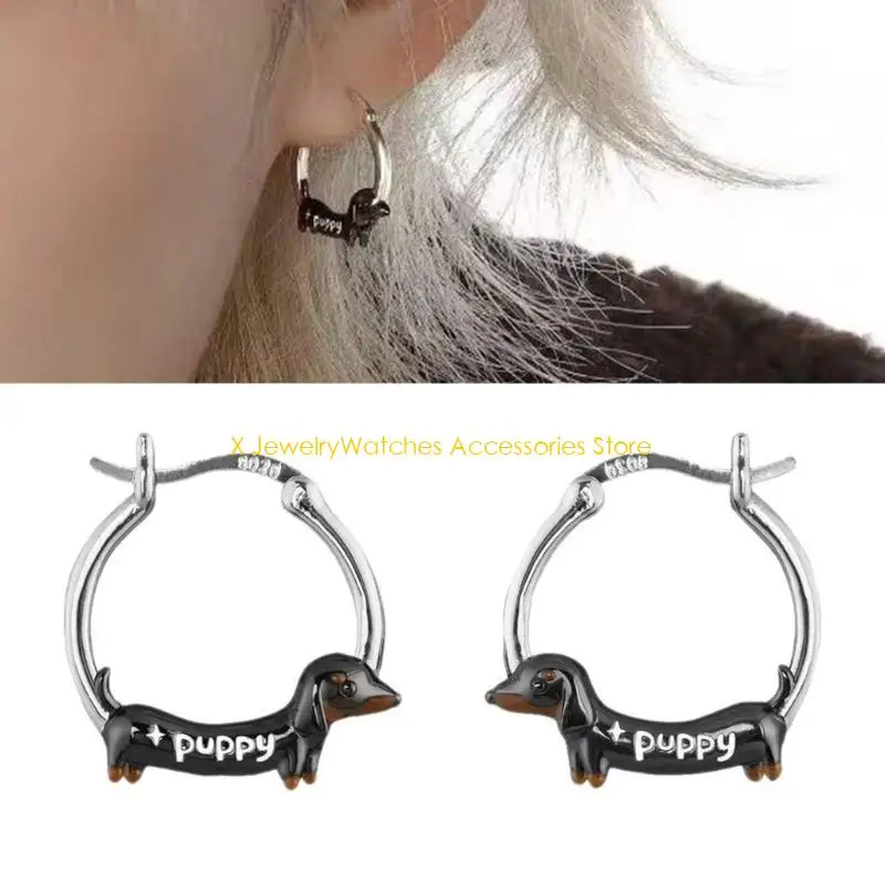 

31KD Dachshund Designs Hoops Strong Alloy Fashion Accessories for Pet Enthusiasts