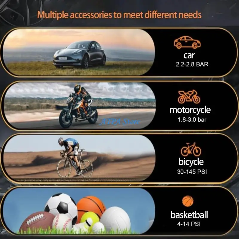 U13C Portable Air Pumps Digital Auto Car Inflator Tire Pumps Car Air Compressor