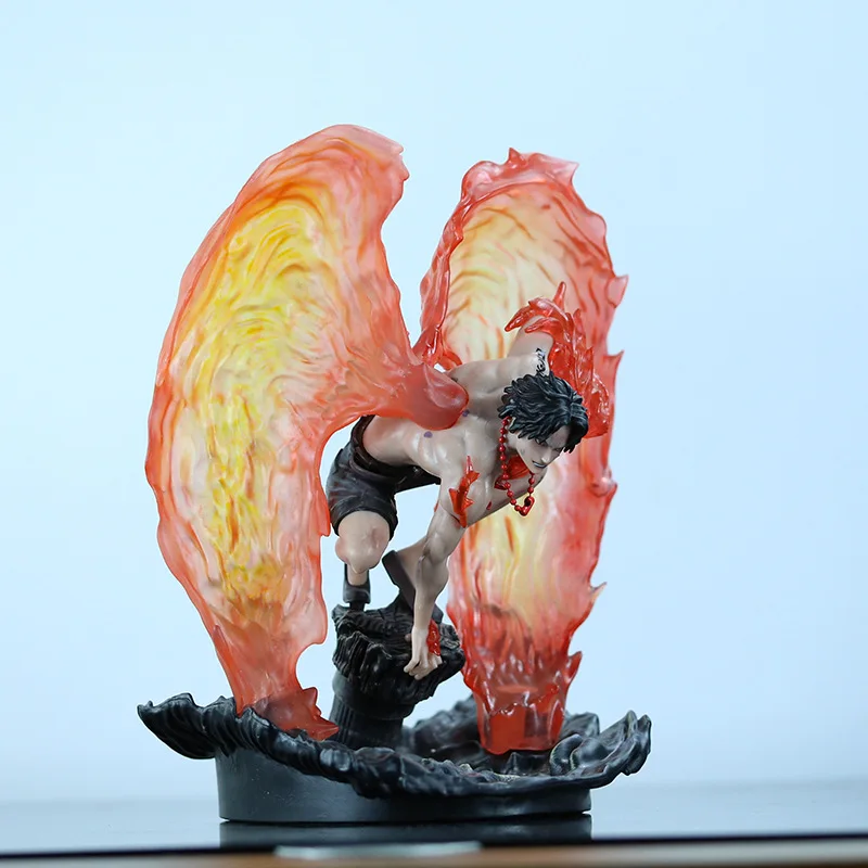 Figurine de dessin animé ONE PIECE, 28cm, Portgas D Ace Reborn des cendres, modèle périphérique, ornements de décoration, cadeaux de noël pour enfants, jouets