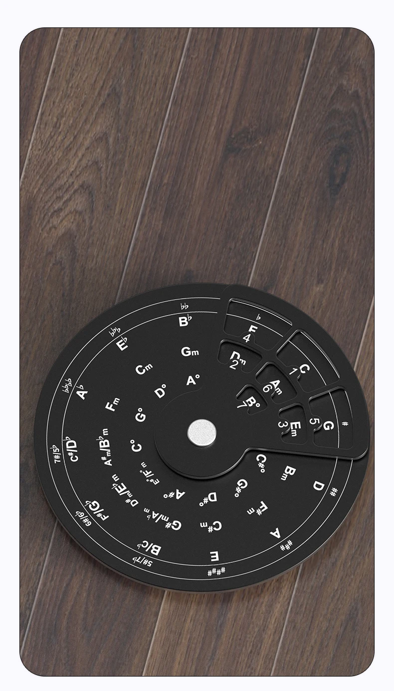 Circle of Fifths Wheel Metal Melody Tool with Guitar Chord Chart Guitar Chords Music Theory Disc for Piano/Guitar Learning Tool - view 5