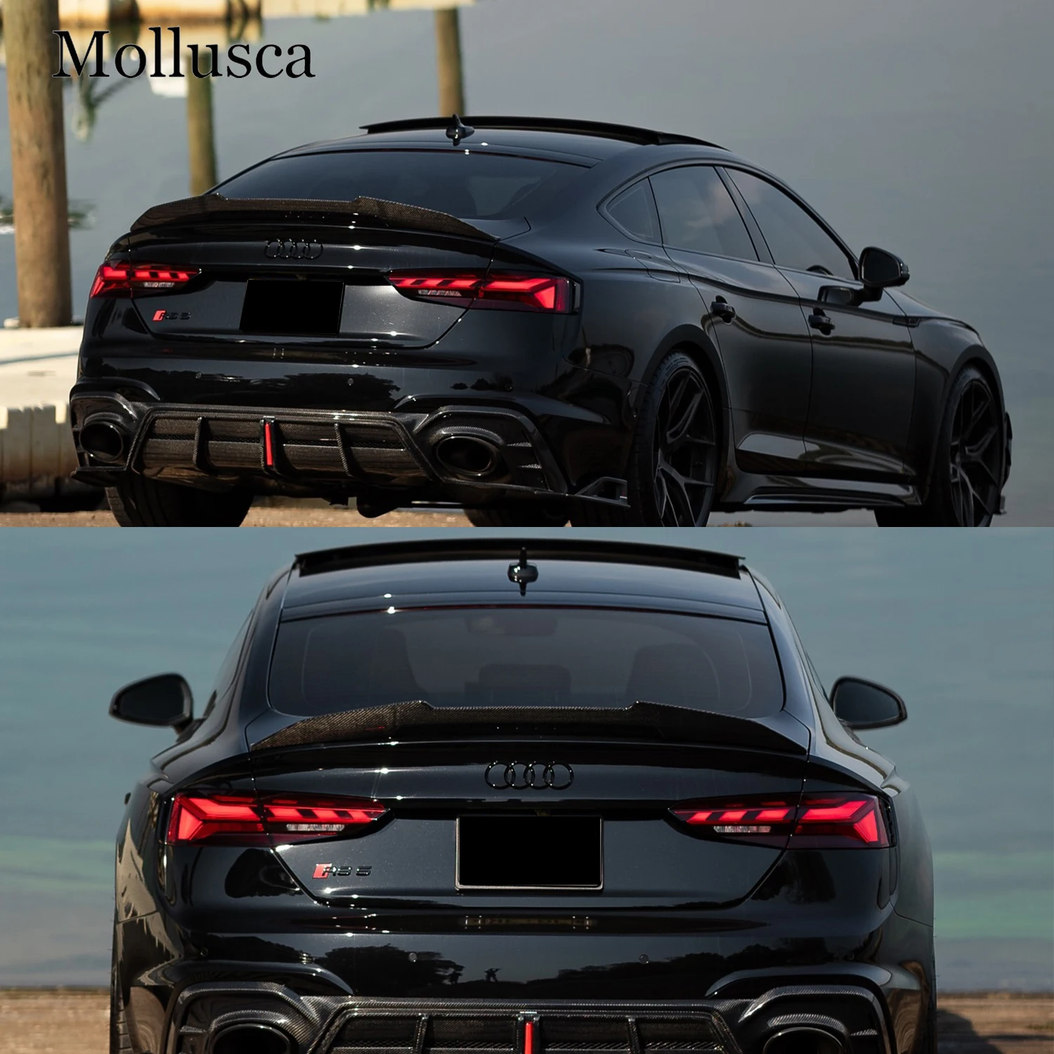 

Для AUDI A5 S5 RS5 B9 4-дверный спортивный задний спойлер из углеродного волокна в стиле PSM, крыло багажника 2016-2025