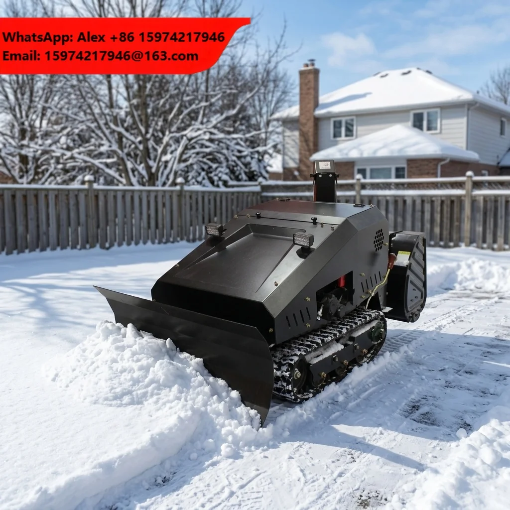 CE Approved Tracked Remote Snow Remover Robot Self Propelled Wireless Brushless Battery Powered Snow Blower For Cold Region