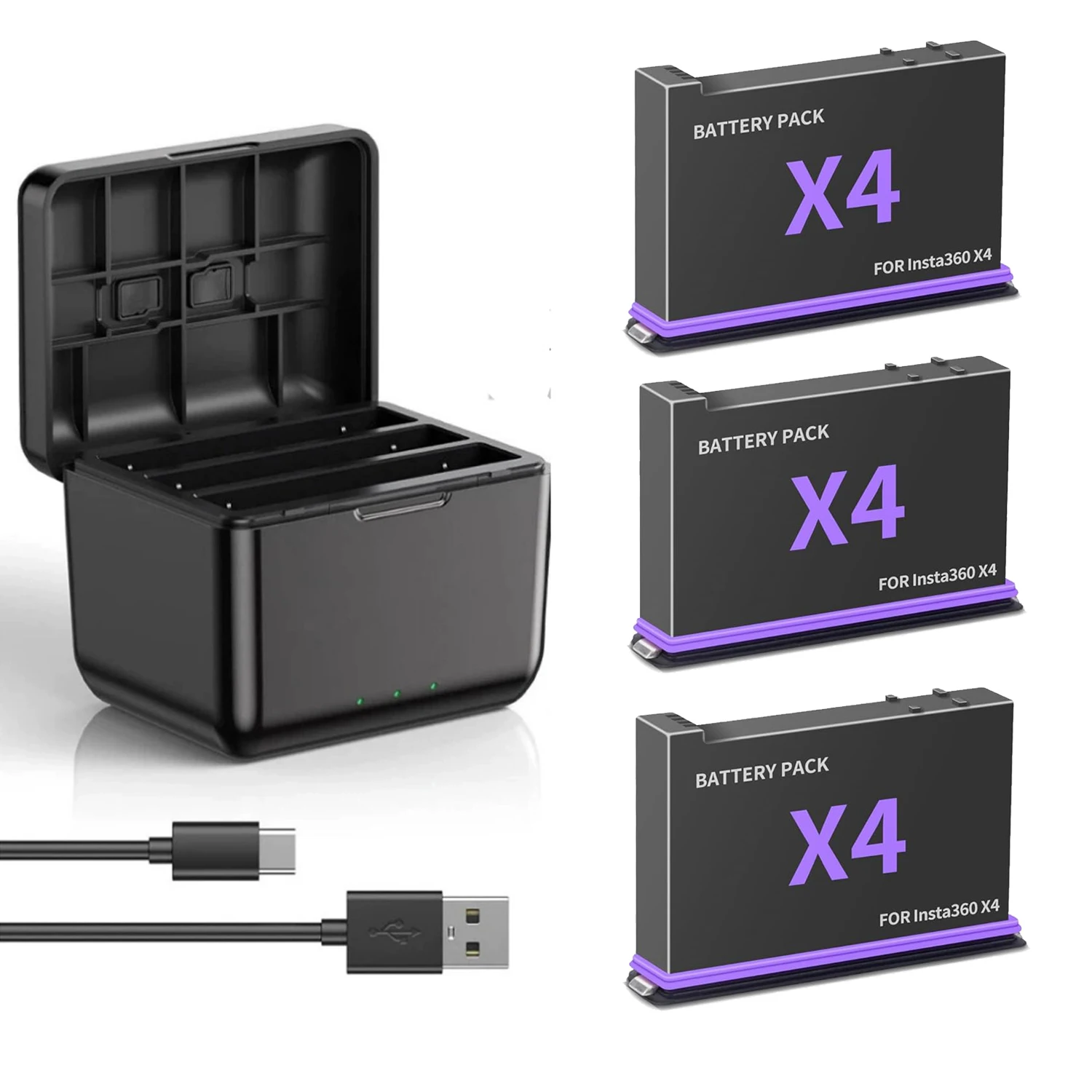 

For Insta360 ONE X4 Camera Battery & 2 Slots Charger 360 Panoramic Action Camera Accessories Batteries For Insta360 X4 Battery